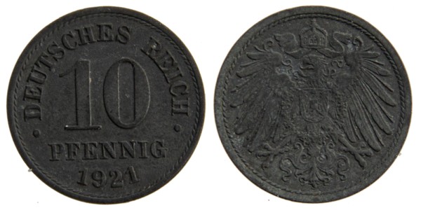 Германия, 10 пфеннингов 1921 год