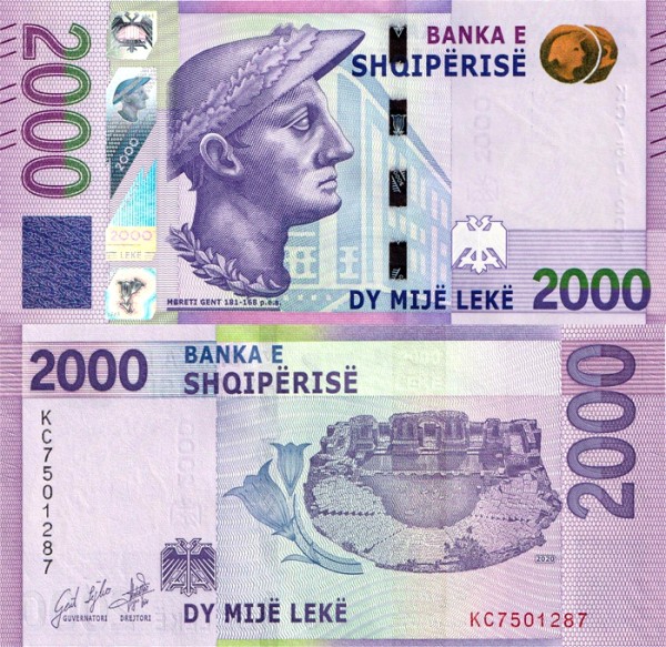 Албания 2000 лек 2020 (UNC Pick 79)