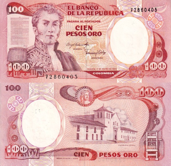 Колумбия 100 песо 1983 (UNC Pick 426) 