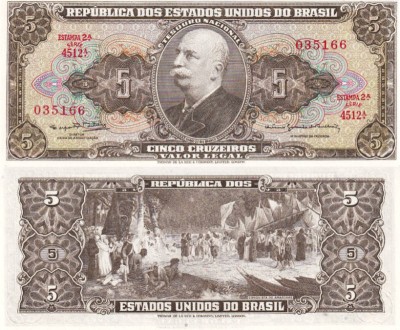 Бразилия 5 крузейро 1962-1964 (UNC Pick 176)