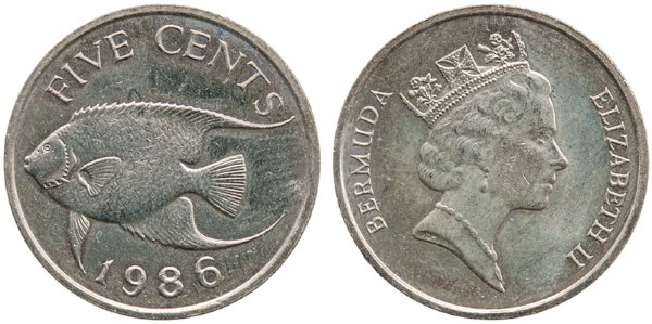 Бермудские острова, 5 центов 1986 год