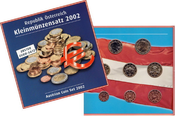 Австрия, Набор монет 2002 года (буклет)