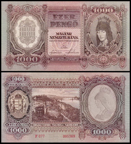 Венгрия 1000 пенго 1943 (UNC Pick 116)