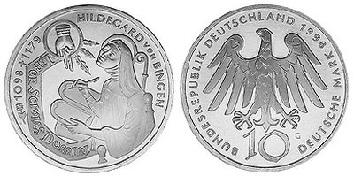 Германия, 10 марок 1998 год, Святая Хильдегарда Бингенская