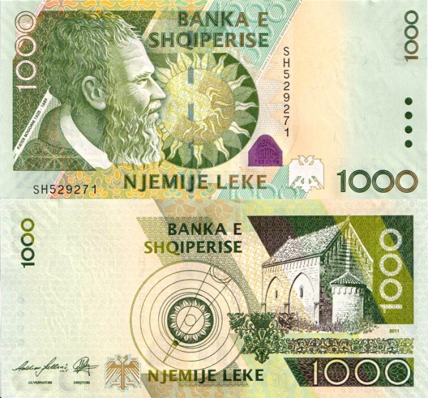 Албания 1000 лек 2011 (UNC Pick 78)