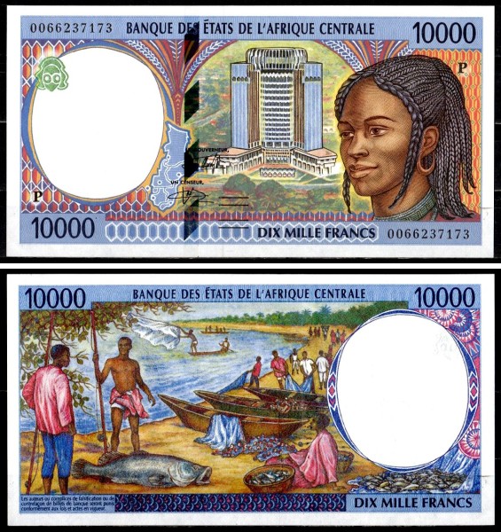 Чад 10000 франков 2000 (UNC Pick 605p)