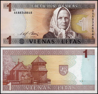 Литва 1 лит 1994 (UNC Pick 53)