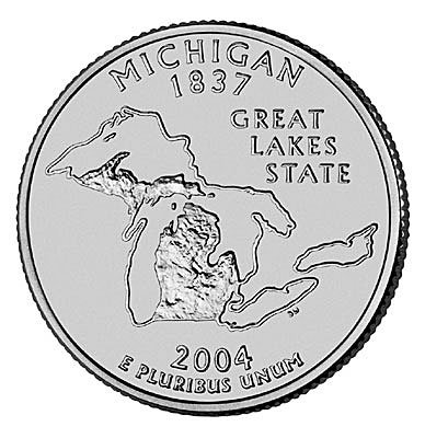 США, 25 центов 2004 год, Michigan