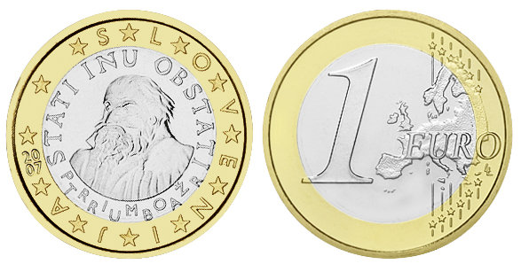 Словения, 1 евро 2007 (UNC, биметалл)