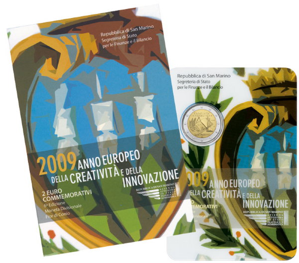 Сан Марино, 2 евро 2009 (UNC, буклет) Европейский год творчества и инноваций