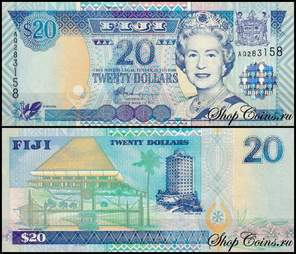 Фиджи 20 долларов 2002 (UNC Pick 107)