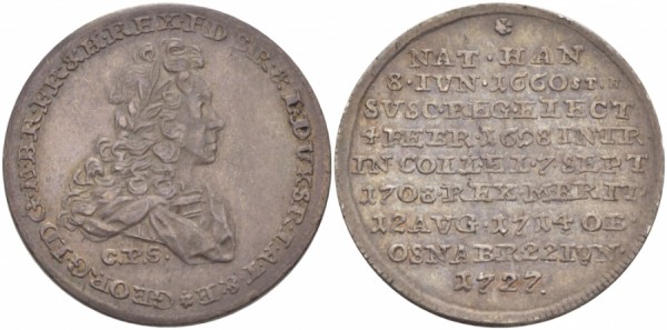 Брауншвейг-Люнебург 1/4 талера 1727 на смерть