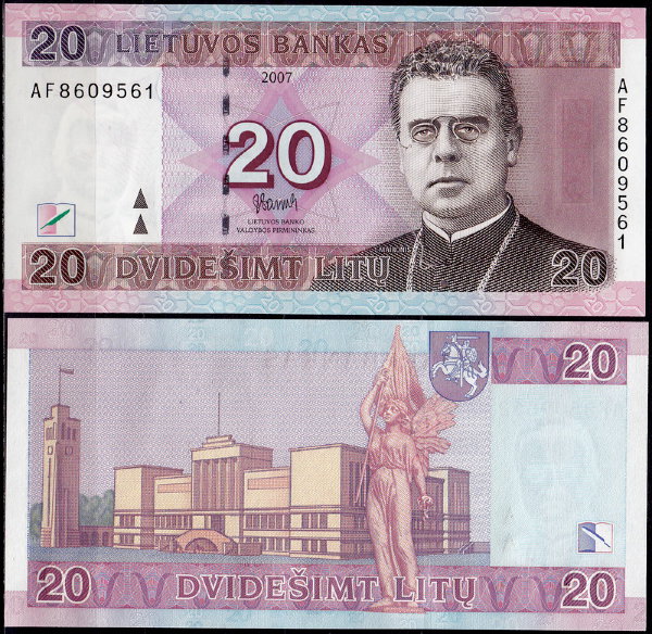 Литва 20 лит 2007 (UNC Pick 69)