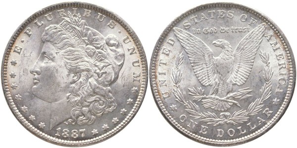 США, 1 доллар 1887 год