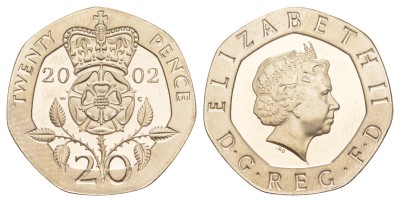 Англия, 20 пенсов 2002 год