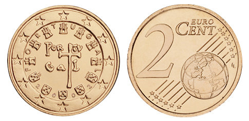 Португалия, 2 цента 2002 (UNC, медь)
