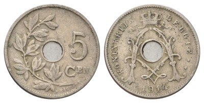 Бельгия, 5 сантимов 1914 год