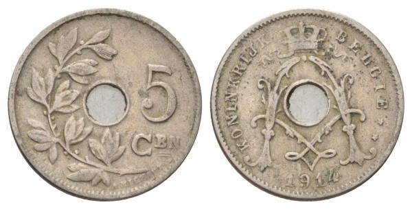 Бельгия, 5 сантимов 1914 год