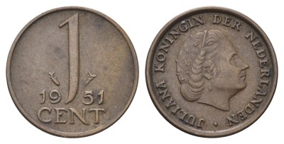 Нидерланды 1 цент 1951 год