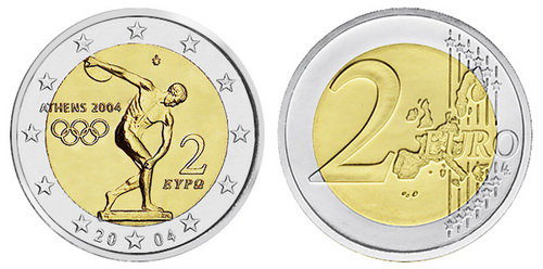 Греция, 2 евро 2004 год, XXVIII Олимпийские игры в Афинах
