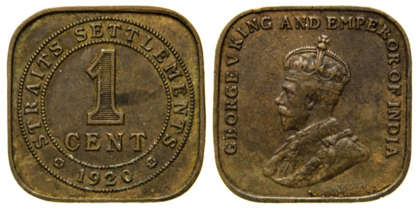 Малайя, 1 цент 1920 год,