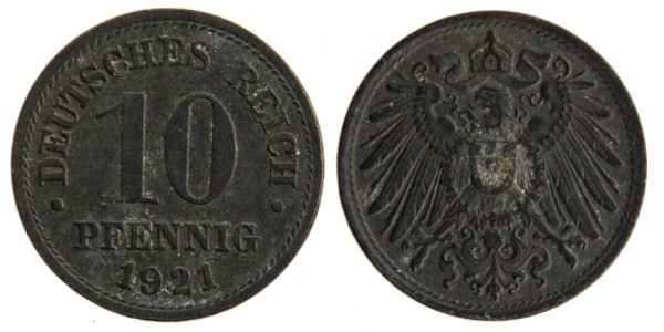 Германия, 10 пфеннингов 1921 год