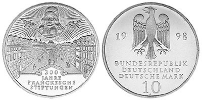 Германия, 10 марок 1998 год, Благотворительный фонд францисканцев