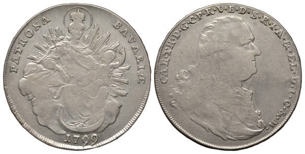 Бавария 1 талер 1799 мадонна