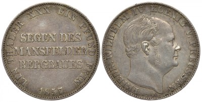 Пруссия 1 талер 1857 A, Фридрих Вильгельм IV (1840-1861) 