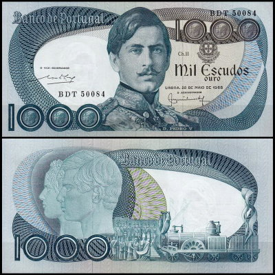 Португалия 1000 эскудо 1968 (UNC Pick 175a)