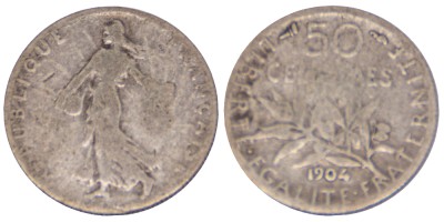 Франция, 50 сантимов 1904 год