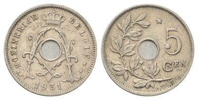 Бельгия, 5 сантимов 1931 год