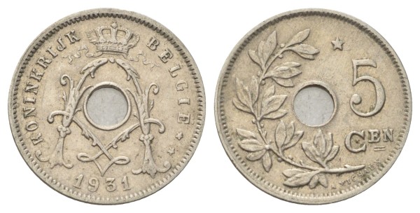 Бельгия, 5 сантимов 1931 год