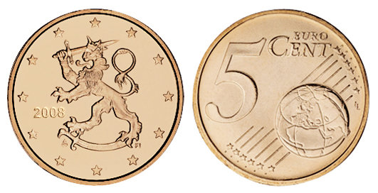 Финляндия, 5 центов 2008 (UNC, медь)