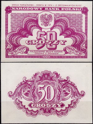 Польша 50 грошей 1944 (UNC Pick 104b)