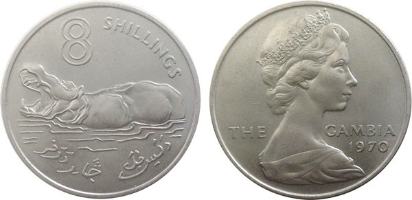 Гамбия, 8 шиллингов 1970 год, UNC