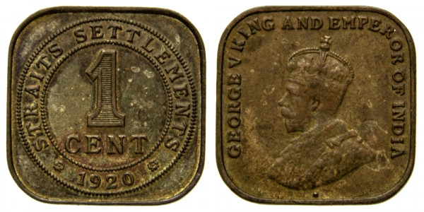 Малайя, 1 цент 1920 год,