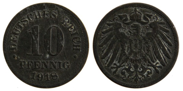 Германия, 10 пфеннингов 1918 год