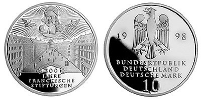 Германия, 10 марок 1998 год, Благотворительный фонд францисканцев, ПРУФ
