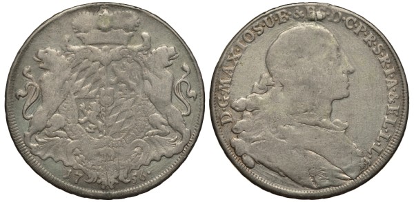 Бавария 1 талер 1756 Максимилиан III Иосиф (1745-1777) 