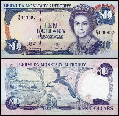Бермудские острова 10 долларов 1999 (UNC Pick 42d)