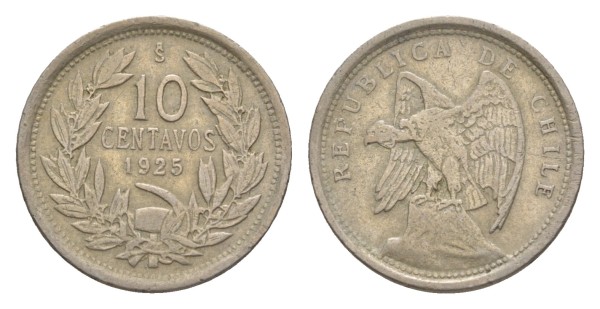 Чили, 10 сентаво 1925 год