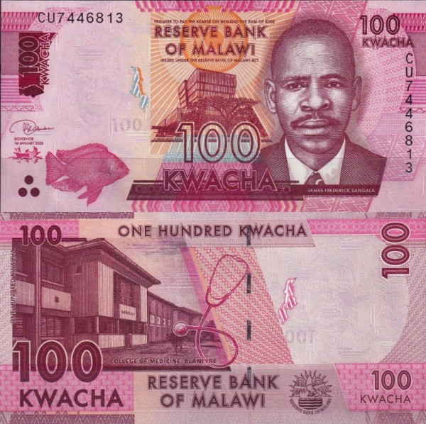 Малави 100 квача 2020 (UNC Pick 65e)