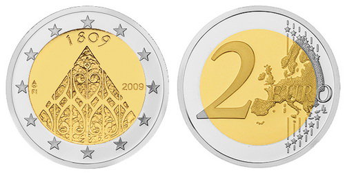 Финляндия, 2 евро 2009 (UNC) 200 лет автономии Финляндии