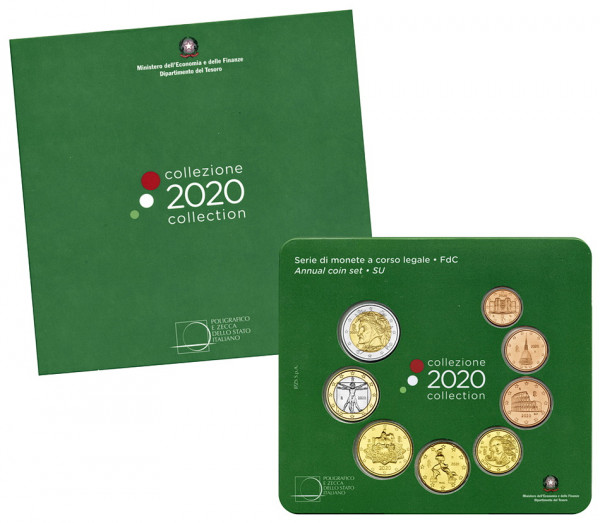 Италия, Набор монет 2020 года (буклет)
