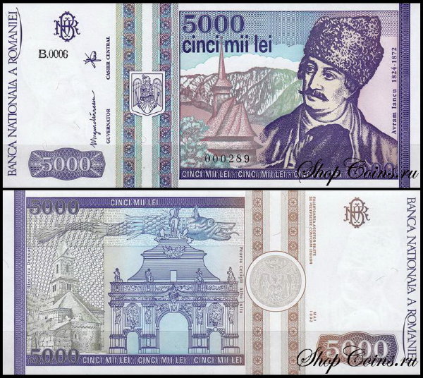 Румыния 5000 лей 1993 (UNC Pick 104)