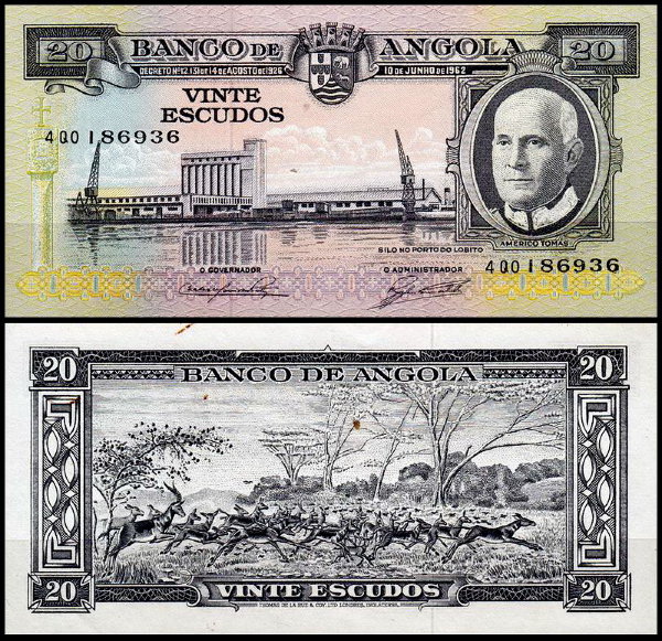 Ангола 20 эскудо 1962 (UNC Pick 92)