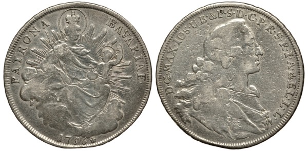 Бавария 1 талер 1756 А, Максимилиан III Иосиф (1745-1777)