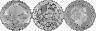 Англия набор из 2 монет 2005 год - Нельсон и Трафальгар