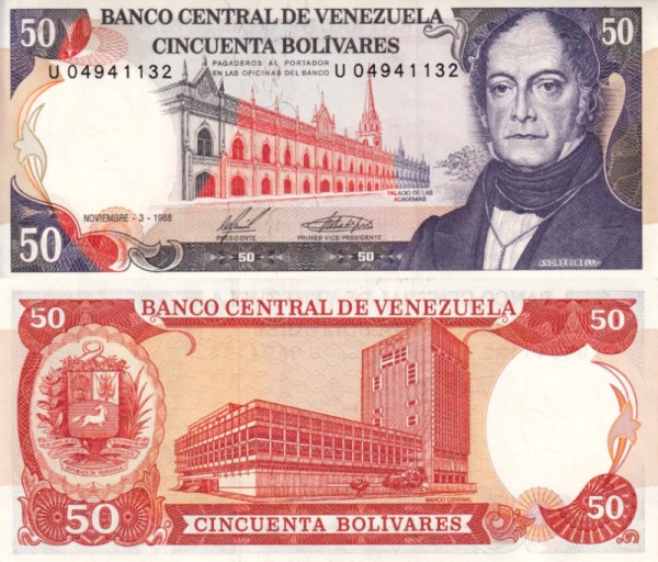 Венесуэла 50 боливар 1988 (UNC Pick 65b)